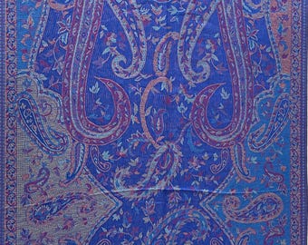 Turquoise and Purple Paisley Shawl – Reversible Pashmina Scarf, Soft Boho Wrap