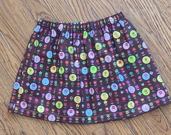 Girls Floral Skirt, Brown and Pink, Toddler Skirt, Closeout Clothing