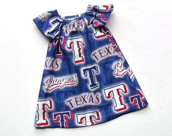 Girl's Texas Rangers Dress, MLB Rangers Dress, Major League Baseball, Girls Baseball Dress, Infants Dress, Toddler Dress