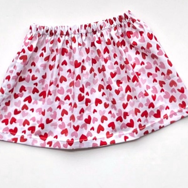 Girls Heart Skirt, Valentines Day Skirt, Toddler Skirt, Girls Skirt, Girls Clothing, 12m - 8y