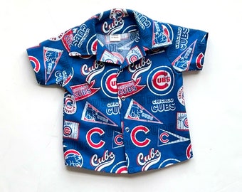 Boy's Chicago Cubs Shirt, MLB Cubs Button Down Shirt, Major League Baseball, Boys Baseball Shirt, Toddler Shirt