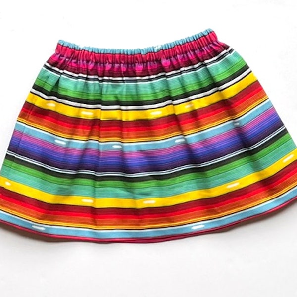 Girls Mexican Fiesta Skirt, Mexican Serape Skirt, Toddler Skirt, Cinco De Mayo, 12m - 8y