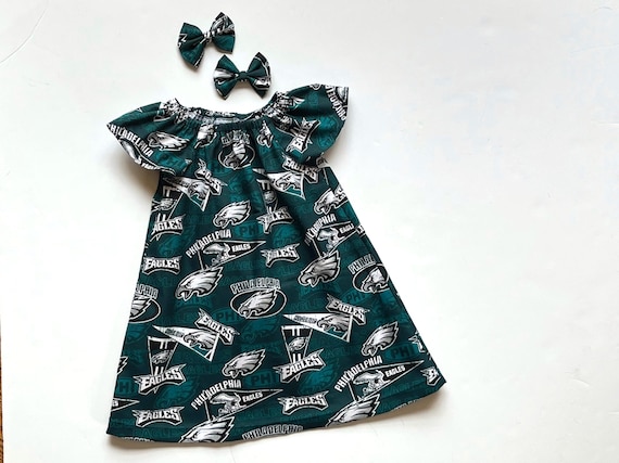 Philadelphia Eagles Dress, NFL Eagles Dress, Football Dress, Toddler Dress,  Matching Hairbow - Etsy Norway