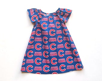 Girl's Toddlers MLB Chicago Cubs Peasant Sundress