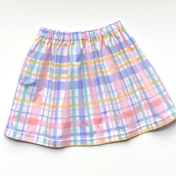 Girls Plaid Skirt, Pastel Plaid Skirt, Toddler Skirt, Girls Clothing, Toddler Skirt, Spring Skirt, Easter Skirt