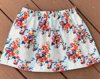 Girls Floral Skirt, Vintage Floral, Toddler Skirt, Closeout Clothing