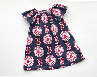 Girl's MLB Boston Red Sox Dress, Major League Baseball, Girls Baseball Dress, Infants Dress, Girls Summer Dress, Toddler Dress