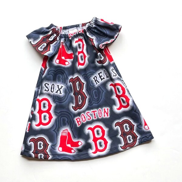 Girl's MLB Boston Red Sox Dress, Major League Baseball, Girls Baseball Dress, Infants Dress, Girls Summer Dress, Toddler Dress