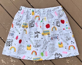 Girl's Back To School Skirt, Toddler Skirt, Sale Skirt, White