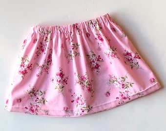 Girls Floral Skirt, Pink Floral, Closeout Clothing