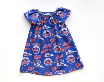 Girl's New York Mets Dress, MLB Mets Dress, Major League Baseball, Girls Baseball Dress, Infants Dress, Toddler Dress