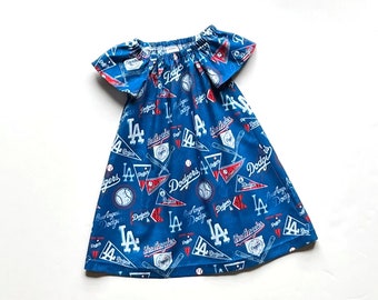 Girl's LA Dodgers Dress, Major League Baseball, Girls Baseball Dress, Infants Dress, Girls Summer Dress, Toddler Dress