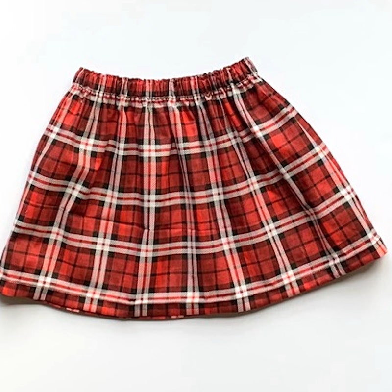 Little Red Plaid Skirt