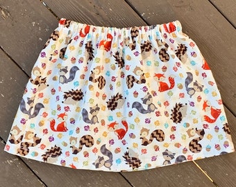 Girls Woodland Animals Skirt, Toddler Skirt, Closeout Clothing