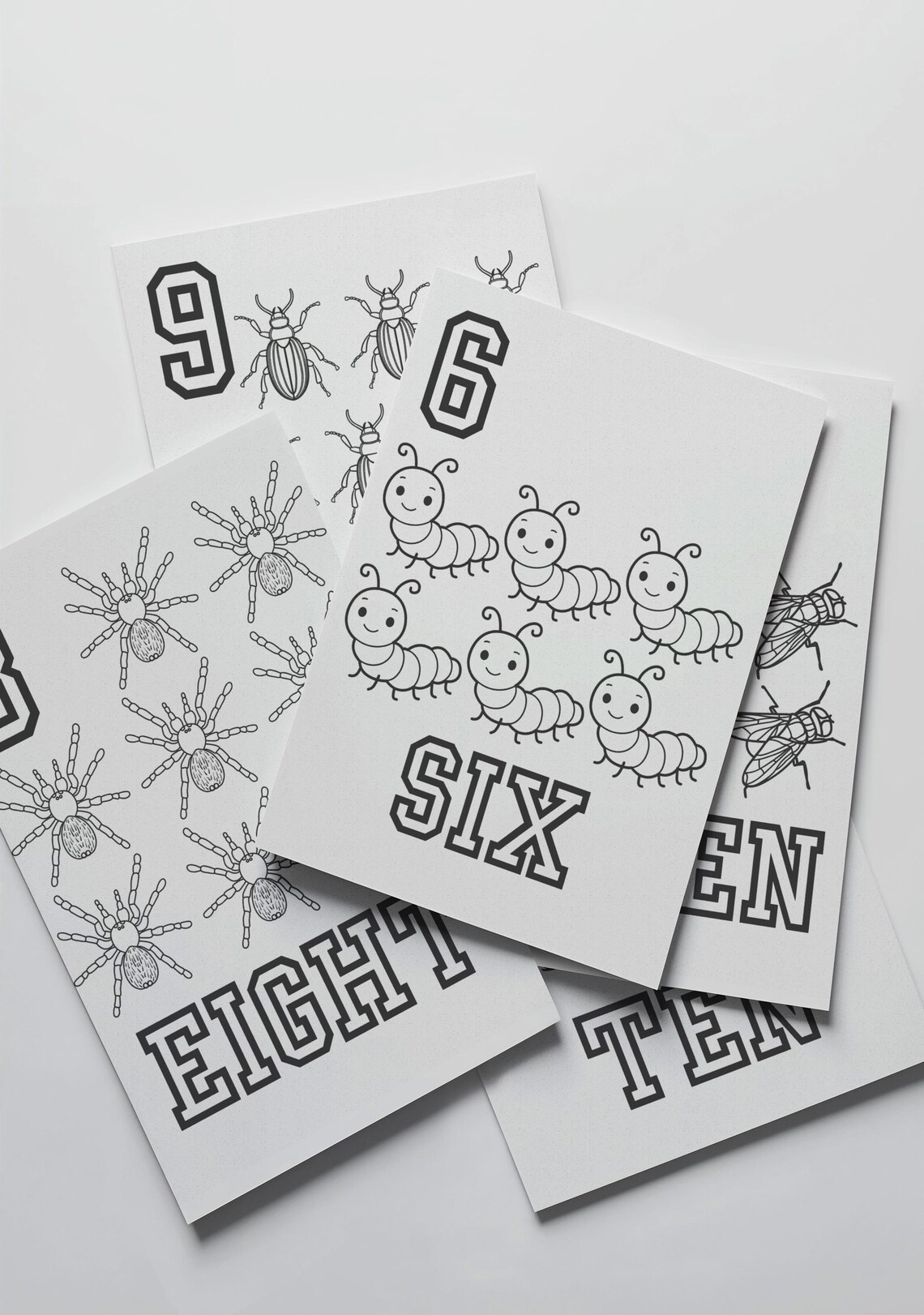 Insects Color by Number Pages 110 • Kids Printable Coloring