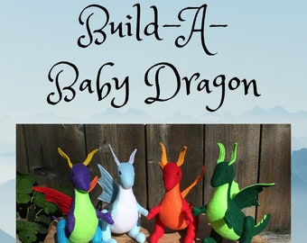 SMALL SIZE Build-A-Baby-Dragon Fantasy Plush ~ Custom Baby Dragon, Personalized Stuffed Animal Toy, Plush Dragon Toy, Nursery