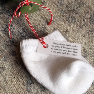 Baby Sock Tree Ornament--Gift Pregnant Mom, Expecting Parents, Baby Announcement