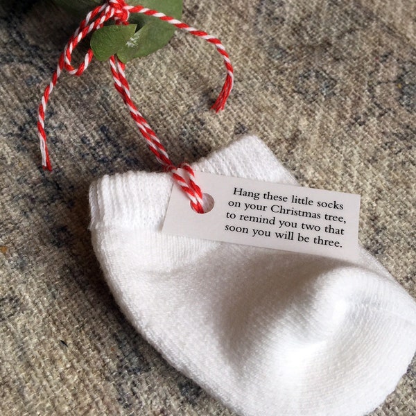 Baby Sock Tree Ornament--Gift Pregnant Mom, Expecting Parents, Baby Announcement