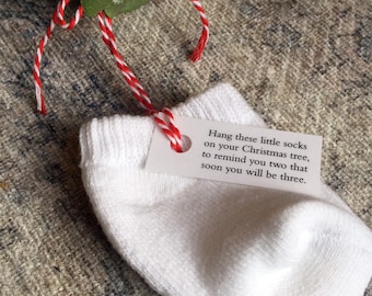 Baby Sock Tree Ornament--Gift Pregnant Mom, Expecting Parents, Baby Announcement