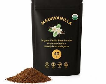 Gecertificeerd biologisch vanillepoeder uit Madagaskar, kwaliteit A - FairTrade