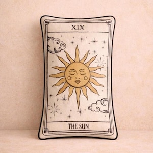 Sonnen-Tarot-Kissenbezug – Himmlische Wohnkultur – Mystisches Dekokissen – Hexendekor – Astrologie-Kissenbezug
