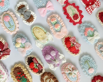 Crochet Hair Clips| Hair Accessories| Lovely Handmade Designed Hair Pins | Great Gifts for Babies Girls and Women