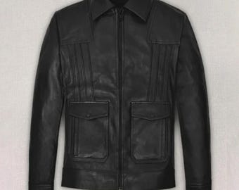 Handmade Celebrity Inspired Black Streetwear Vintage Leather Jacket for Men and Women