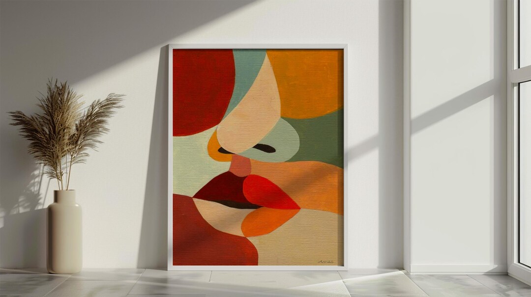 Picasso Inspired Cubist Face Canvas - Abstract Cubism Wall Art - Modern ...