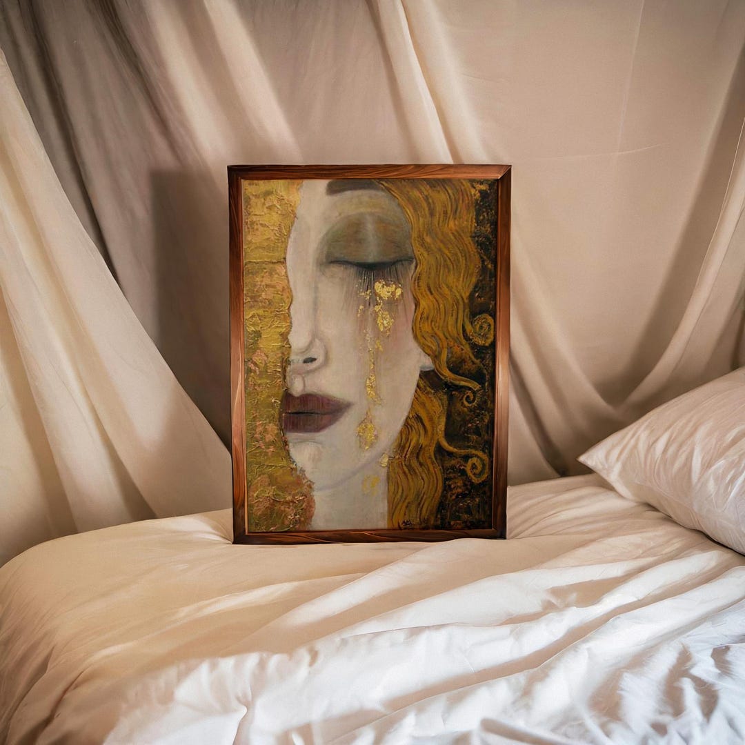 Gustav Klimt Gold Tears Art Print - Symbolist Golden Wall Art - Etsy