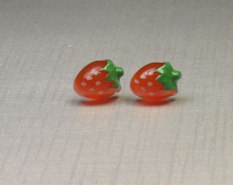 Very Tiny Strawberry Stud Earrings