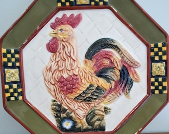 Bella Casa by Ganz Octagon Rooster Wall Plate