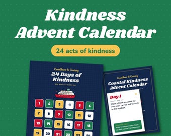 Kindness Advent Calendar Printable, 24 Acts of Kindness for Kids, Christmas Kindness Countdown, Family Activity Cards, Editable