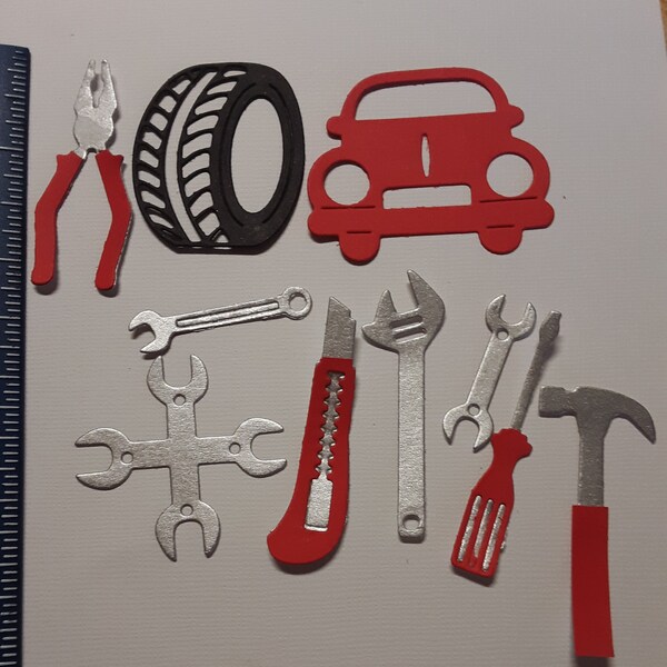 Mechanic Tools Die Cut, Machine Cut Die, Scrapbook Die Cut, DIY Cardmaking, Die Cut