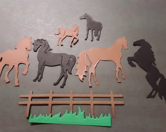 Horses Die Cut, Machine Cut Die, Scrapbook Die Cut, DIY Cardmaking, Die Cut