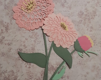 Chrysanthemum and Rose Die Cut, Machine Cut Die, Scrapbook Die Cut, DIY Cardmaking, Die Cut