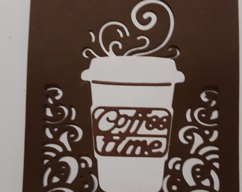 Coffee Time #DC-238 Die Cut, Die Cut, Machine Cut Die, Scrapbook Die Cut, DIY Cardmaking, Die Cut