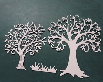 Swirly Trees Die Cut, Machine Cut Die, Scrapbook Die Cut, DIY Cardmaking, Die Cut