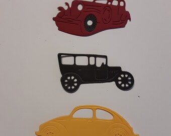 Antique Cars Die Cut, Machine Cut Die, Scrapbook Die Cut, DIY Cardmaking, Die Cut