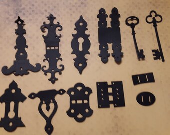 Hinges, Keys, Ebellishments Die Cut, Machine Cut Die, Scrapbook Die Cut, DIY Cardmaking, Die Cut