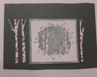 White Birch Trees Panel #DC-239 Die Cut, Die Cut, Machine Cut Die, Scrapbook Die Cut, DIY Cardmaking, Die Cut