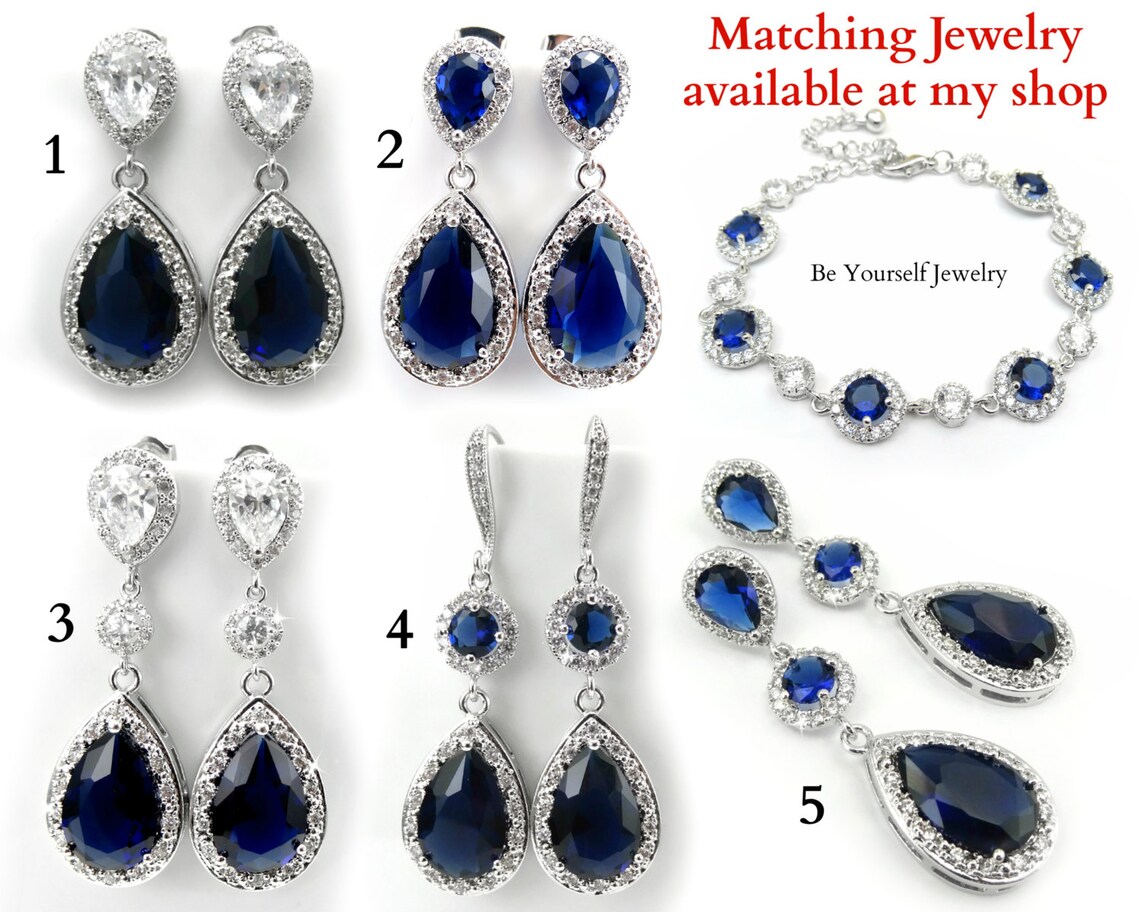 blue sapphire wedding necklace