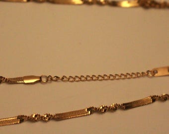 18kt Gold Herringbone Twist Bracelet and Necklace Set