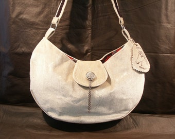 Gray Hobo-Style Purse by My Spirit Horse Designs