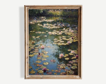 Claude Monet Water Lily Pond Print, Impressionist Landscape Printable, Serene Cottagecore Decor (Digital Download)