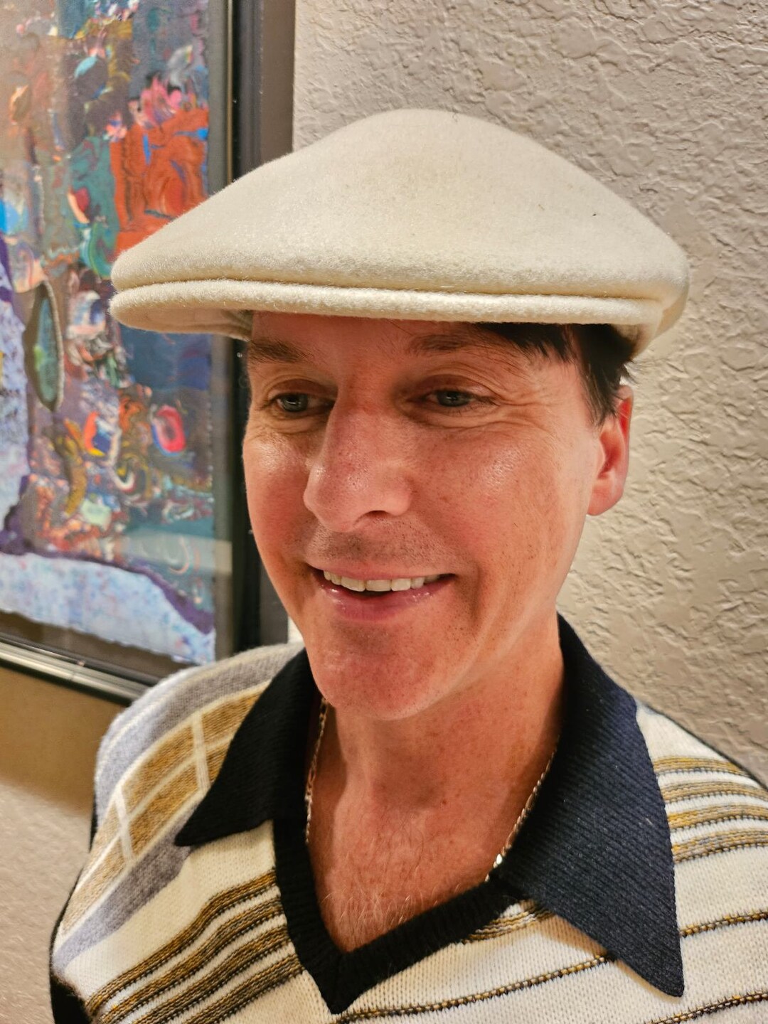 vintage cap goofy creation古着　noroll Kangol Cream Wool Cap, Newsboy Hat, Vintage Wool Hat