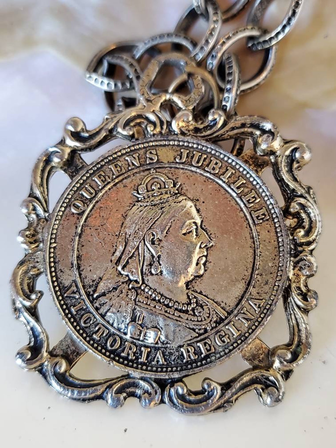 Queen Victoria necklace jubilee commemorative gold coin Etsy