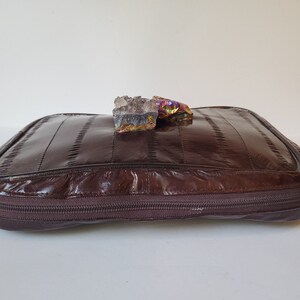 Designer vintage Eel skin bag with amethyst and quartz stones by Amanda Alarcon-Hunter for Minx and Onyx Vintage image 6