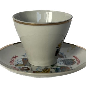 New Orleans Teacup and Saucer, Collectible Teacup and Saucer, Souvenir Teacup and Saucer, Ceramic Teacup and Saucer image 3