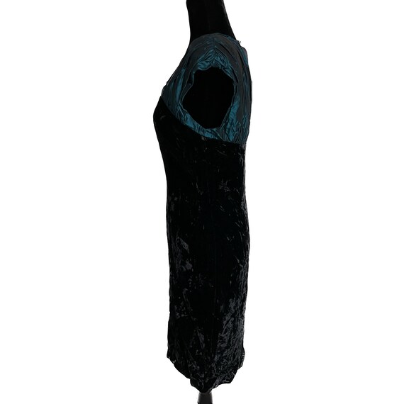 NICOLE MILLER Vintage Dress, Teal and Black Velve… - image 5