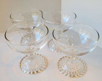 Vintage Anchor Hocking Boopie Glass Martini set of 4,  1950's
